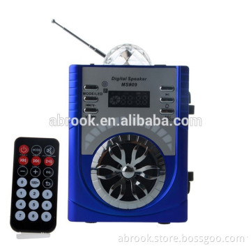 Remote control portable wooden speaker led light